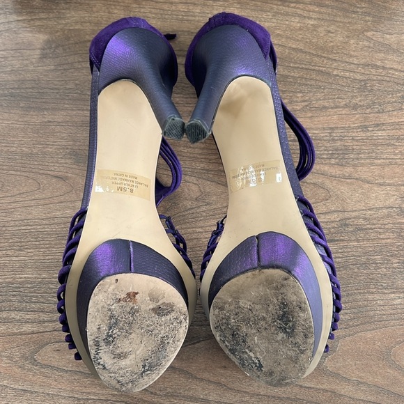 Platinum 5 inch stiletto heel purple suede sandals size 8 1/2 - Picture 9 of 11